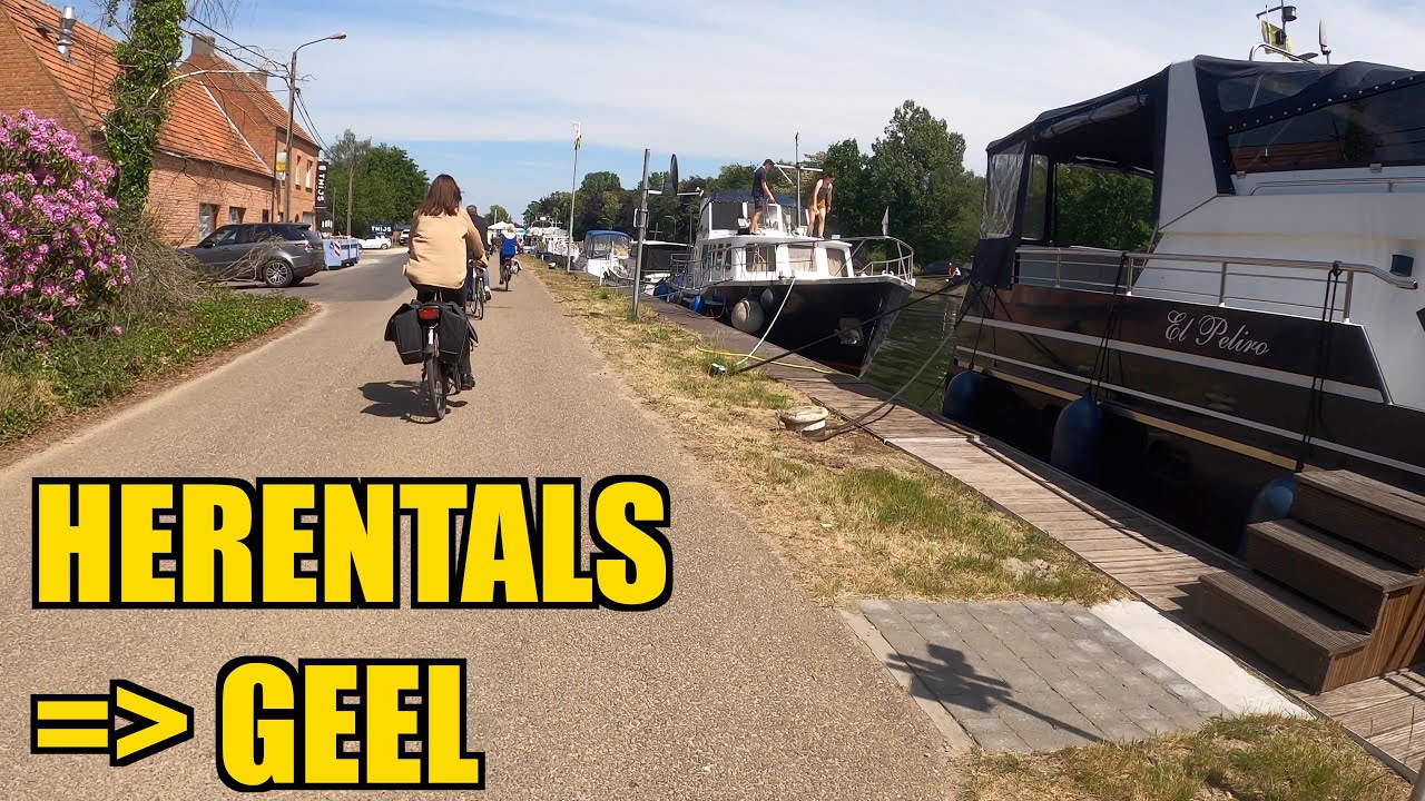 Bicycle tour Belgium: Channel Herentals to Geel (Ten Aard) - 4K POV