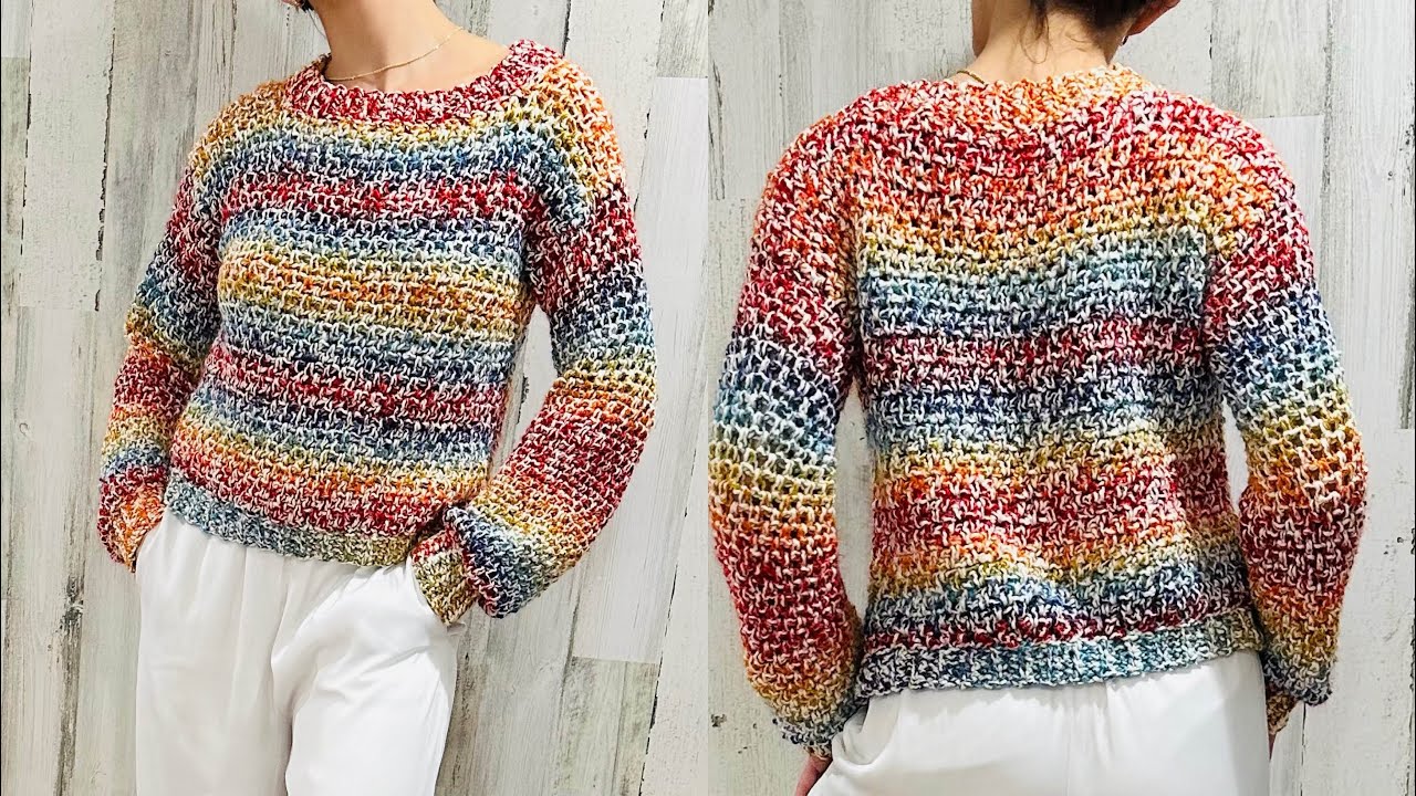 🌈SUÉTER ARCOÍRIS A CROCHET - CROCHET RAINBOW SWEATER - PUNTO MUSGO || TUTORIAL ||