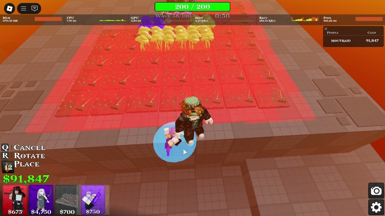 Arena Tower Defense - Ghost Pepper | (4 TOWERS) Solo Guardianless