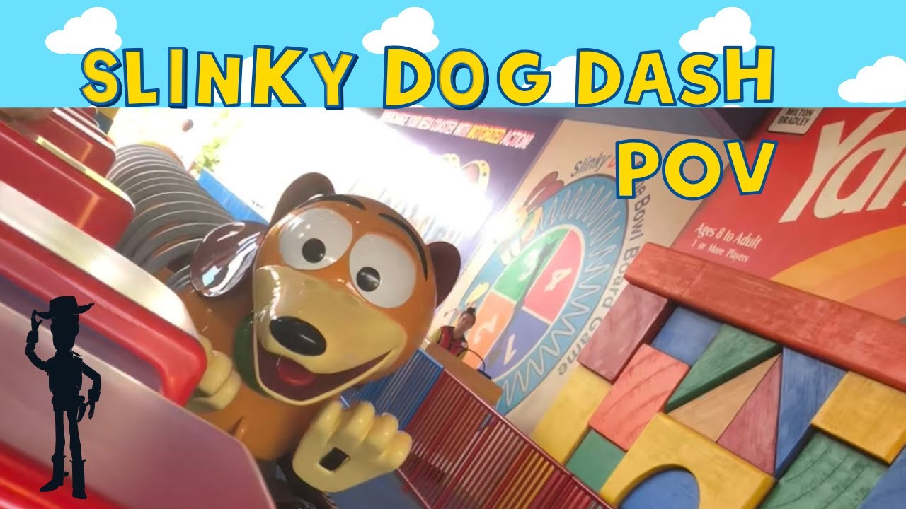 SLINKY DOG DASH RIDE POV, Toystory Land, Disneys Hollywood Studios.