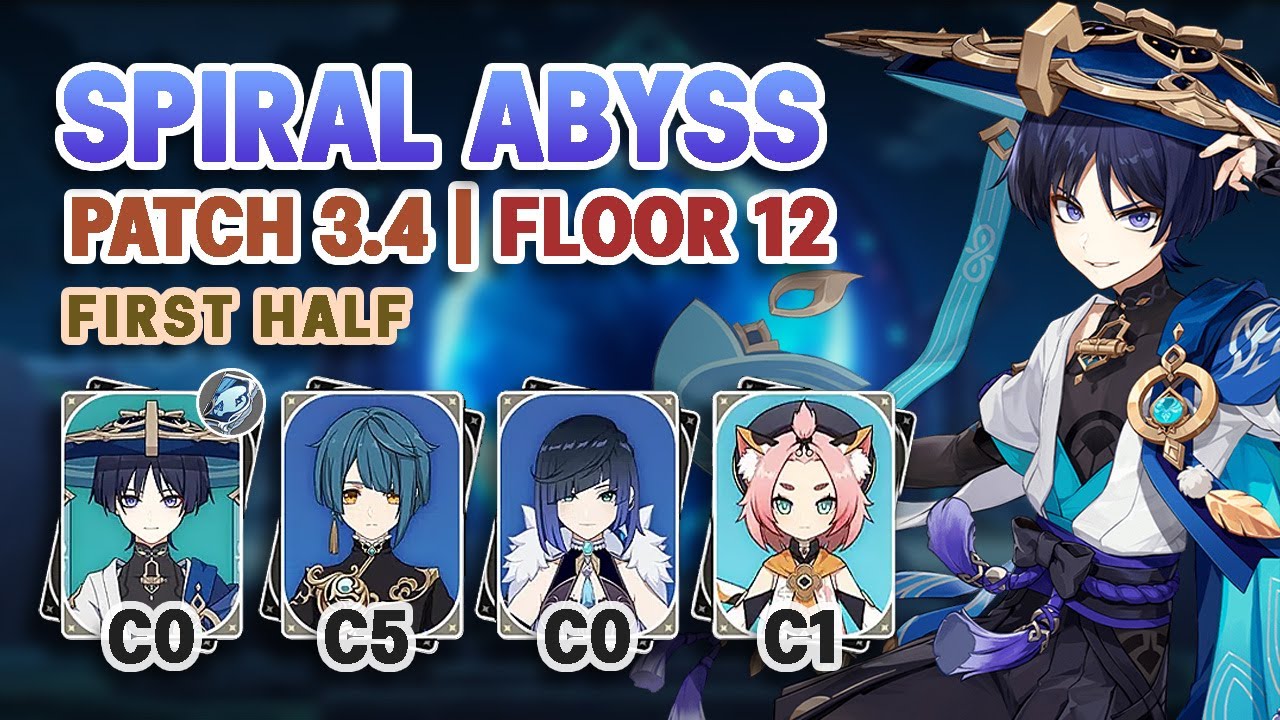 C0 Wanderer Freeze | Genshin Impact 3.4 Spiral Abyss Floor 12 First Half