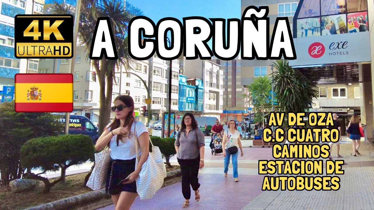 A CORUÑA WALKING TOUR 4K - C.C. Cuatro Caminos, Av de Oza, Estación de Buses | 25°C in the morning 🌞