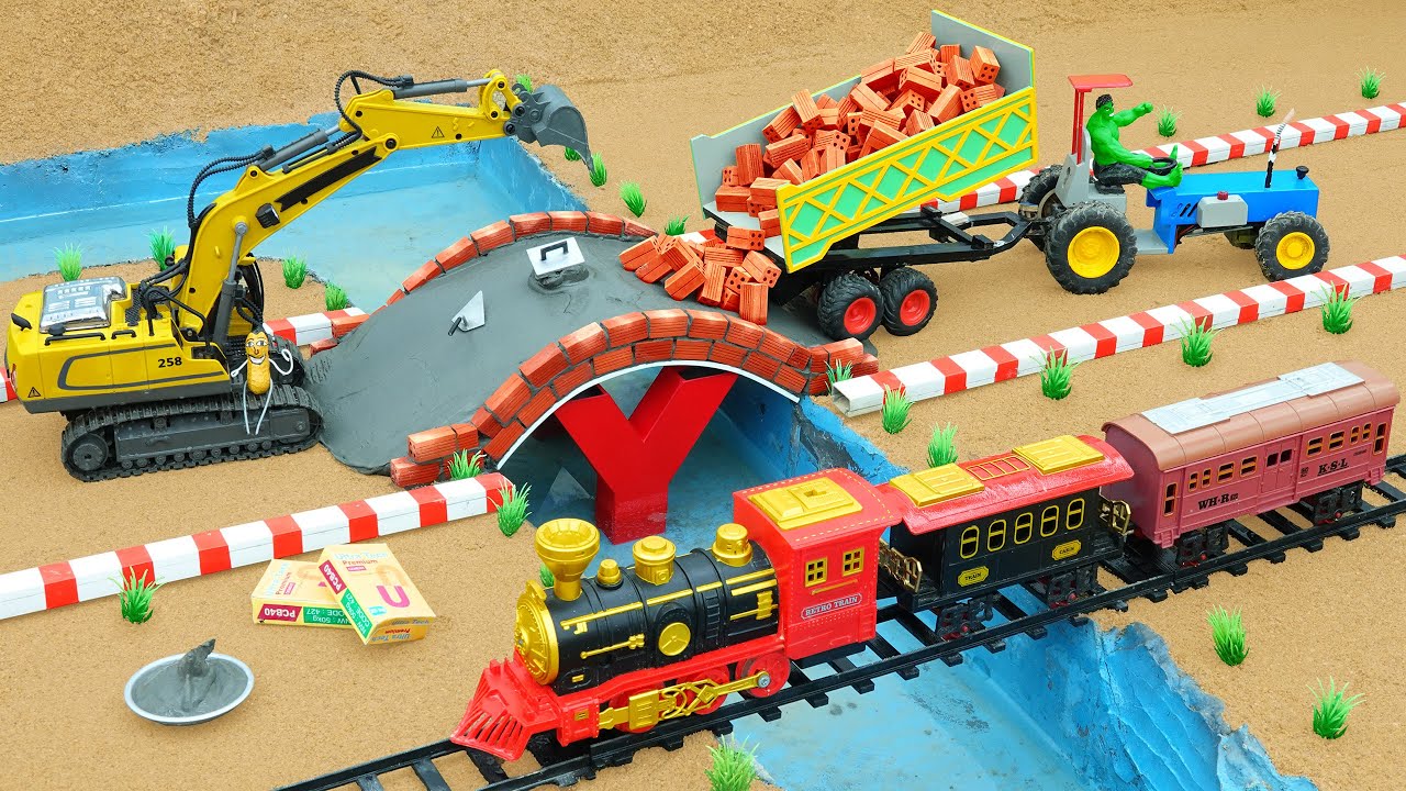 DIY Tractor Carrying Bricks Collapses Bridge | Mini Truck & Bridge Building Science Project