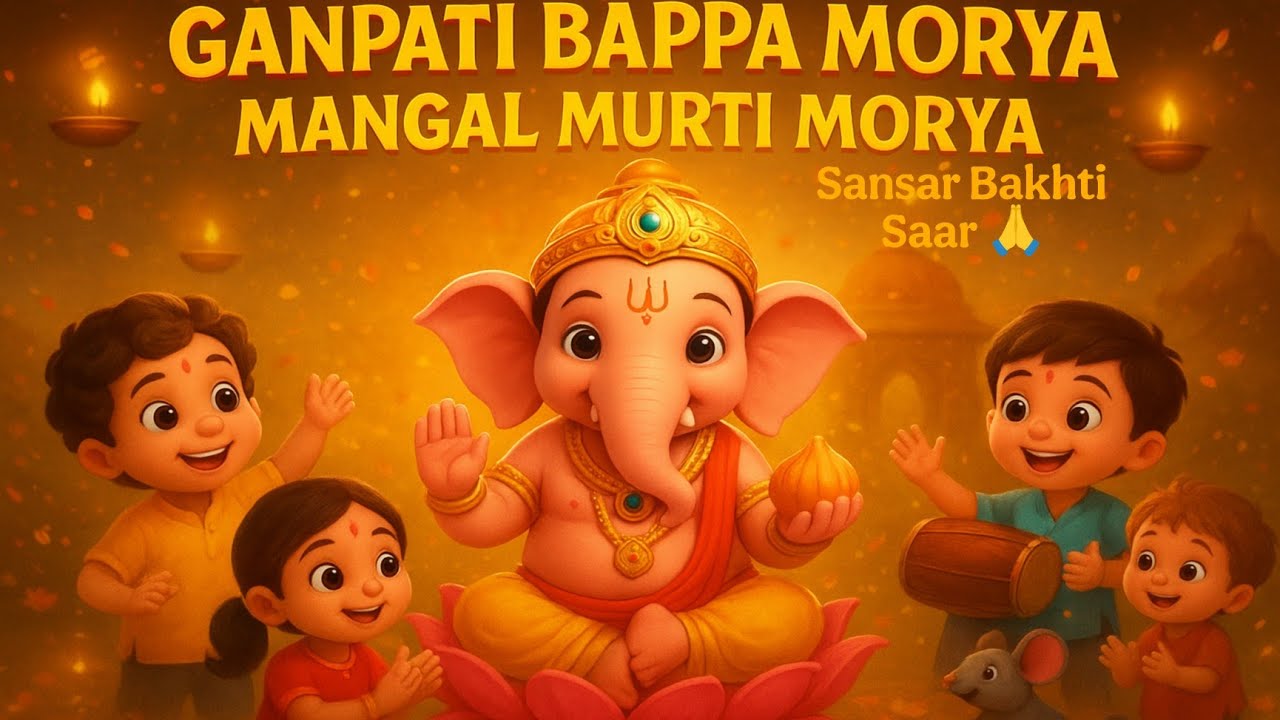 ✨ Ganpati Bappa Morya Bhajan | 3D Animated AI Devotional Song | Mangal Murti Morya ✨ #ganesha....