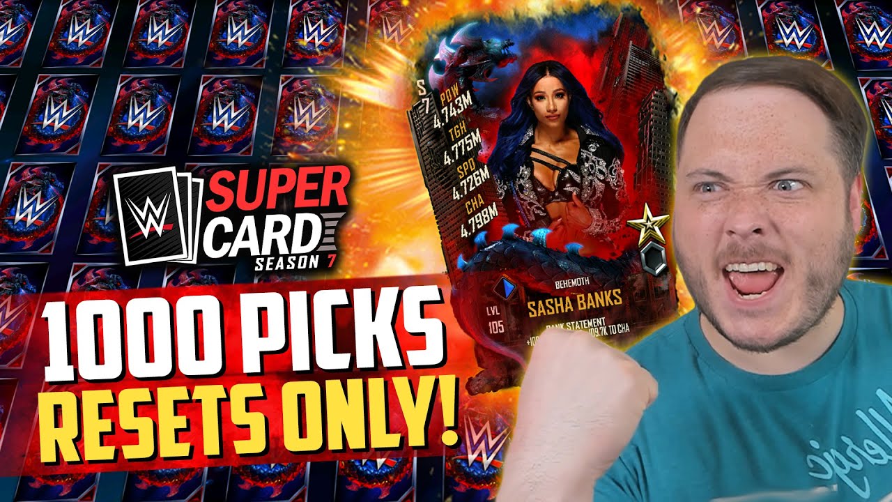 WWE SuperCard Season 7 - 1000 PICKS BUT EVERY PICK IS A RESET!! (Behemoth Tier)