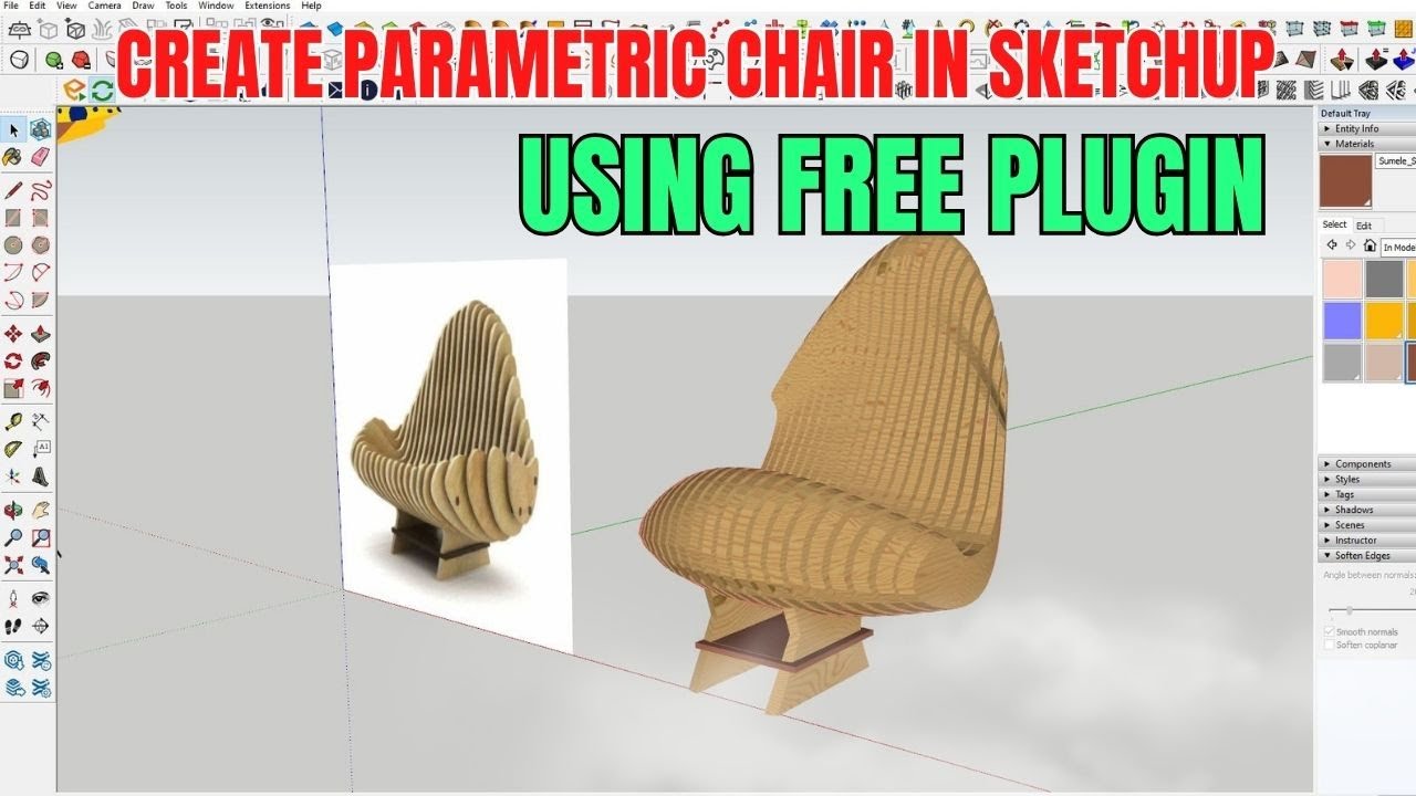 sketchup tutorial / create parametric chair in sketchup / free useful plugin