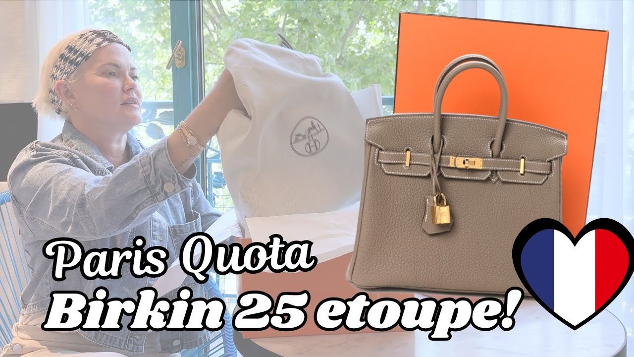 Распаковка Hermes Birkin 25 eToupe в Париже! Фурнитура Palladium, как всегда, великолепна
