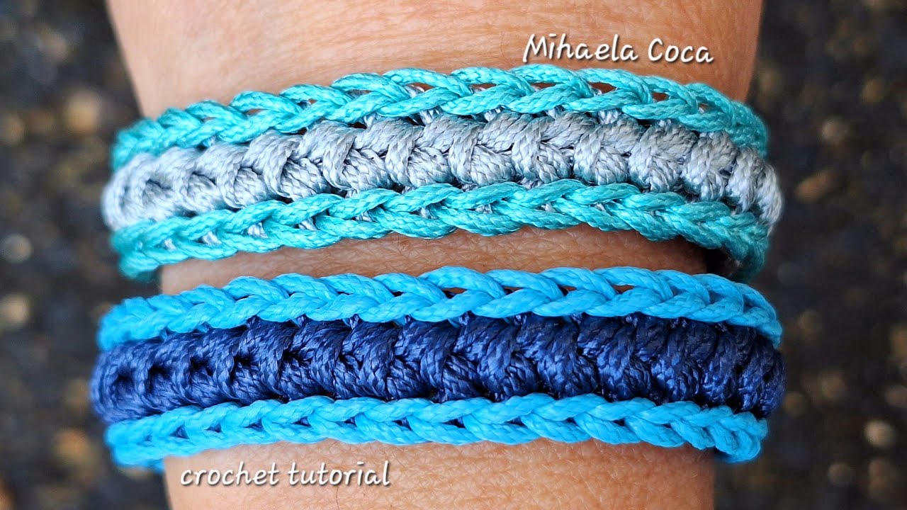 Uniko - Il braccialetto all'uncinetto per uomini e donne🩵 Love crochet 🩵Easy Crochet Bracelet