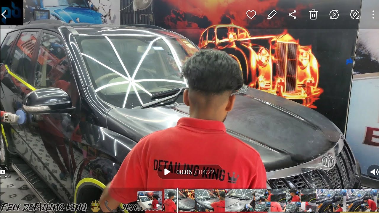 MAHINDRA XUV500 BLACK PAINT CORRECTION REMOVING SCRATCHES  GETTING GLOSS BACK