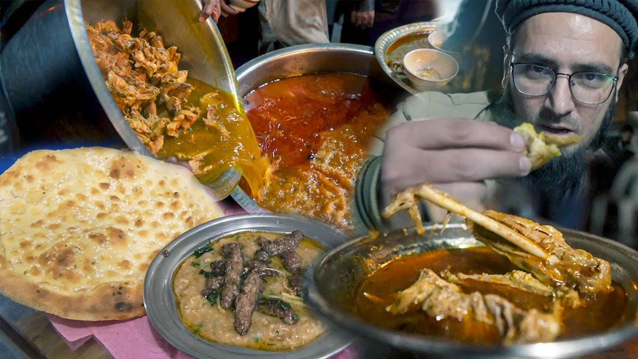 Winter Nights Street Food in Lahore | Baba Alam Mutton Beef Hareesa | Desi Murgh in Gawalmandi