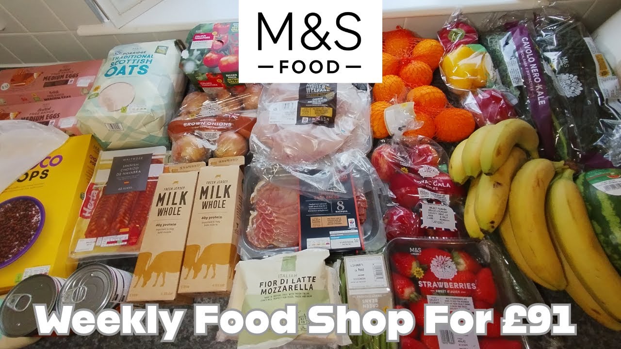 UK Grocery Haul | £91 M&S Grocery Haul on a Budget | Meal Plan for a Family of 4