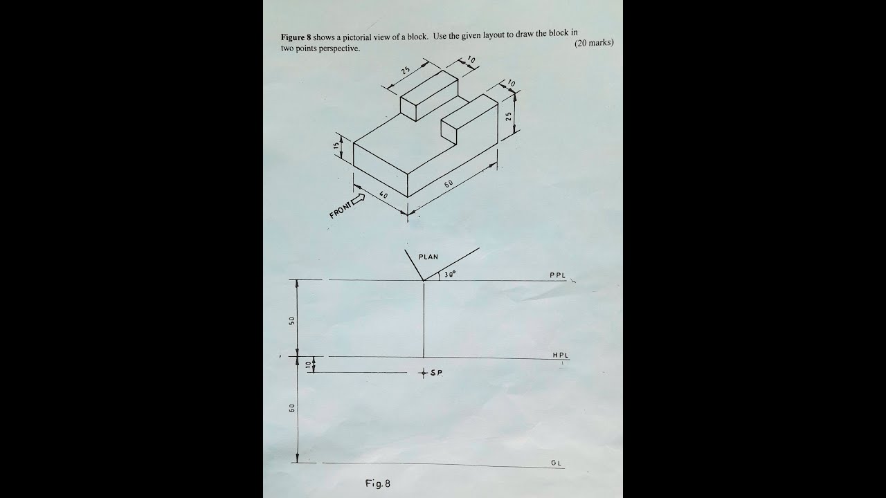 How to draw in two point perspective|KNEC EXAMINATION