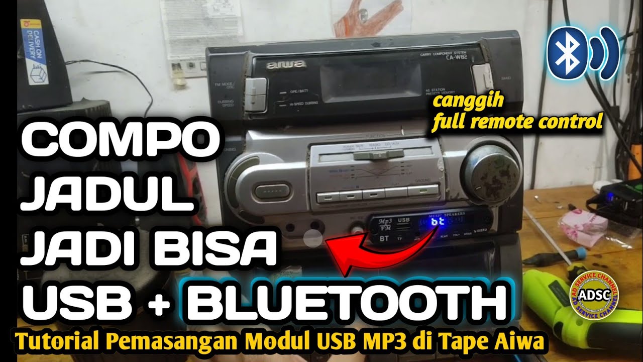 Compo Jadul Jadi Bisa USB + Bluetooth | Tutorial Pemasangan Modul USB MP3 di Tape Aiwa