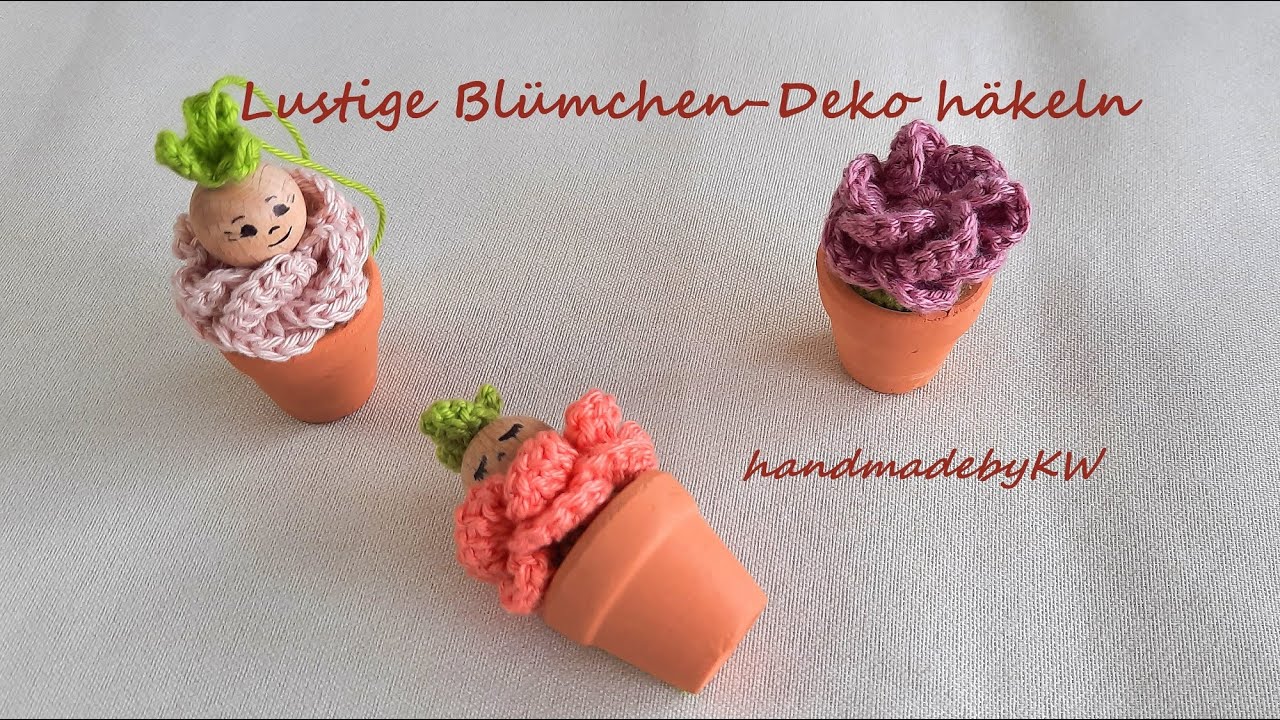 Lustige Blümchen Deko häkeln