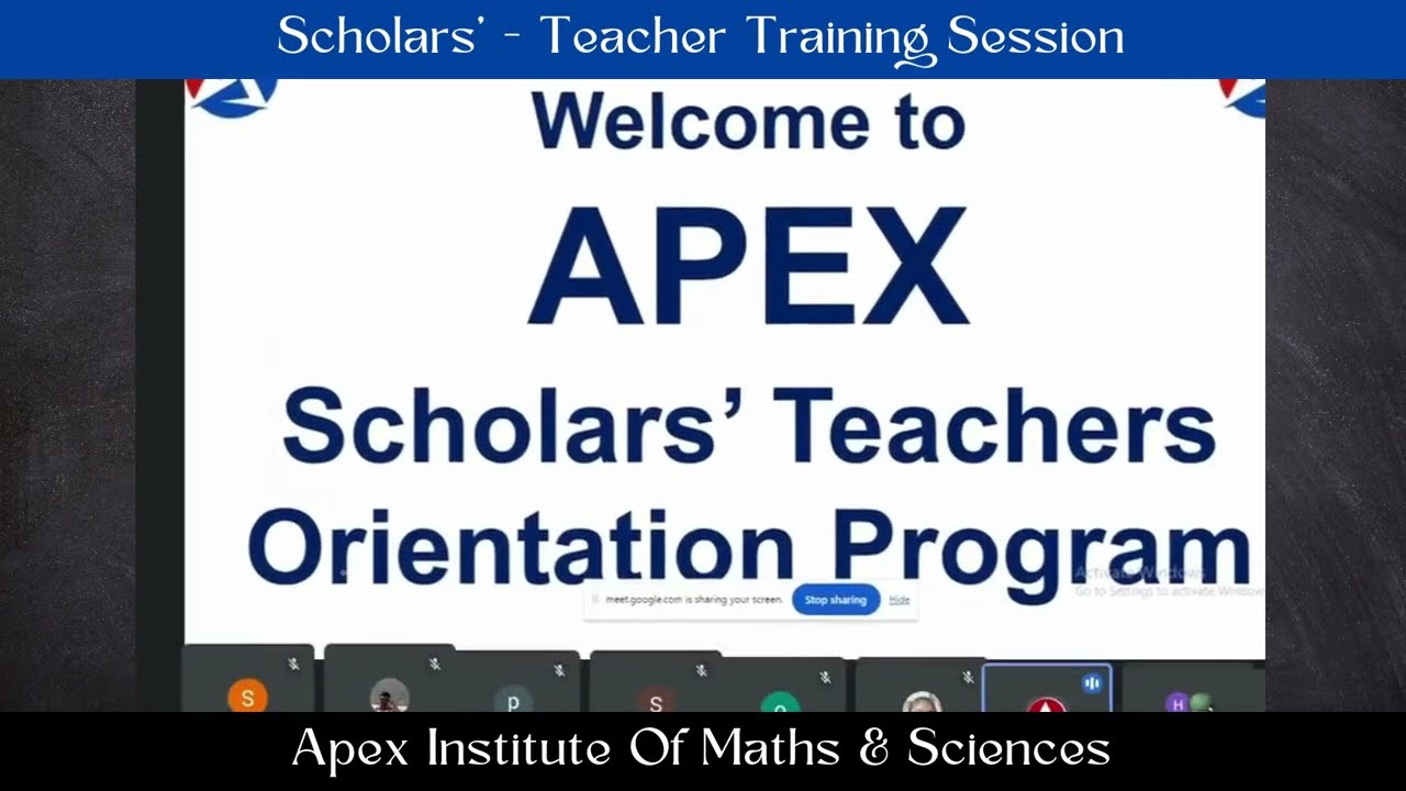 SCHOLARS'   TEACHER TRAINING SESSION | APEX INSTITUTE OF MATHS & SCIENCES