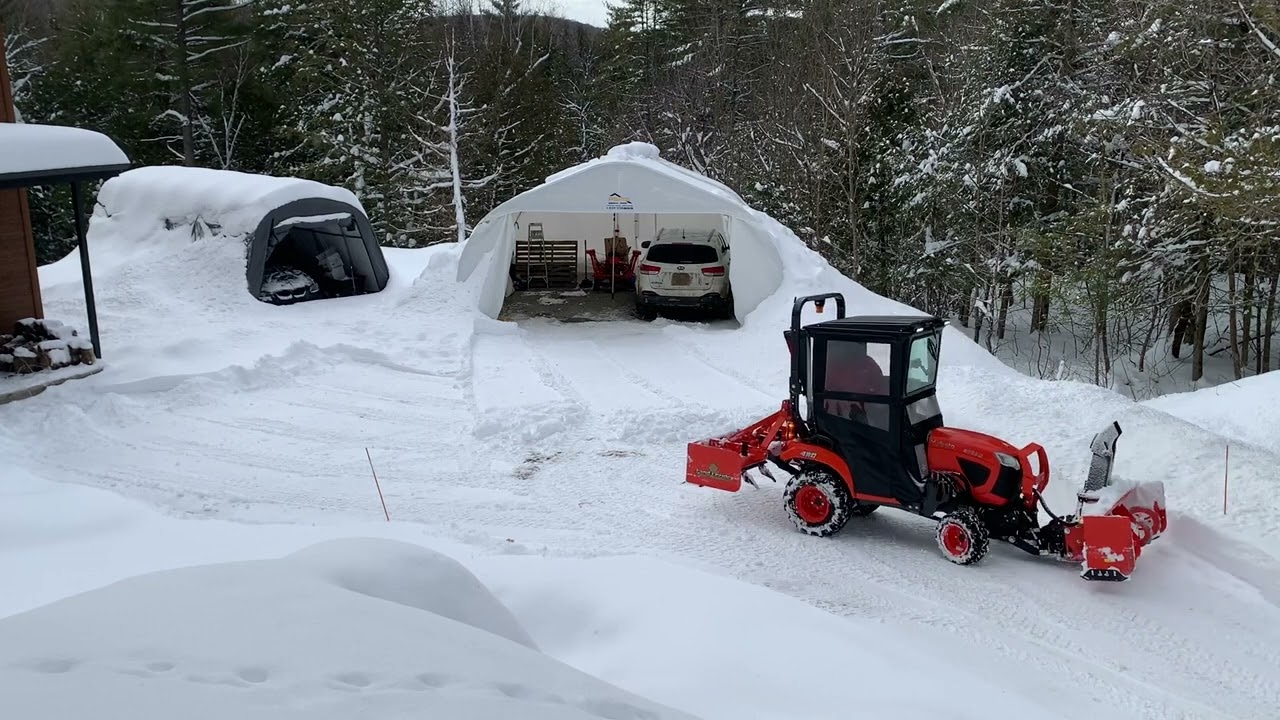 #13. Kubota BX23s SnowBlowing 12 inches of snow 2023   HD 1080p