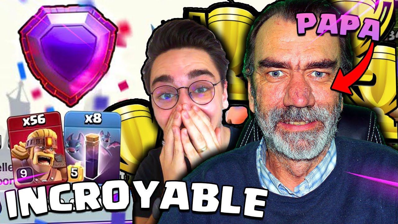Mon P&egrave;re PASSE LEGENDE sur SON COMPTE avec une COMPO WTF ? sur Clash of clans !