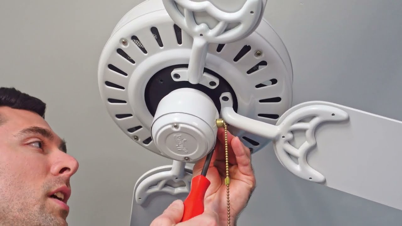 How to Remove and Install a Ceiling Fan || Hunter Ceiling Fan Installation