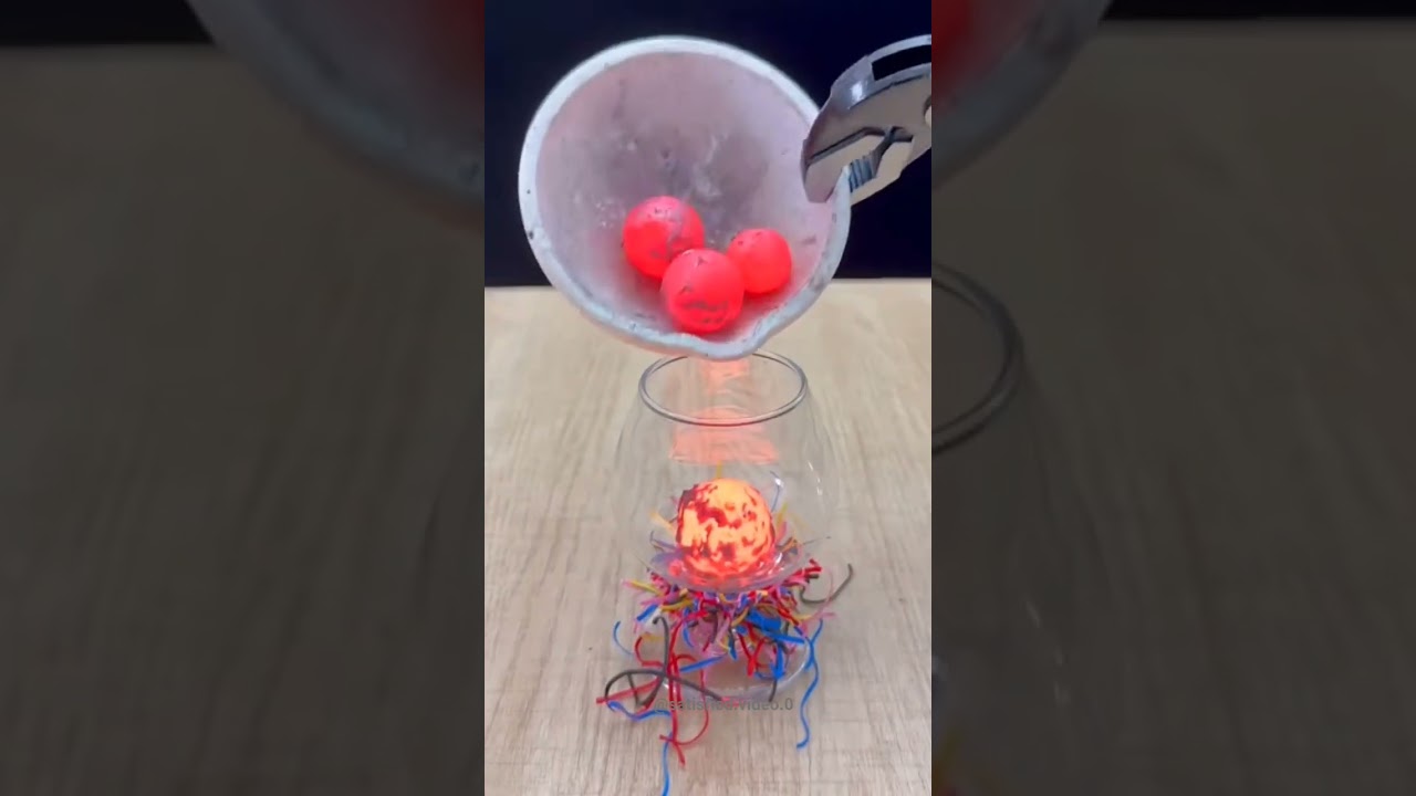 4 lava balls with rubber. 