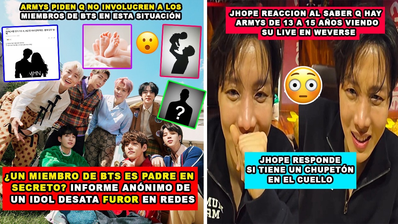 😮UN BTS ES PAPÁ? SE EXPONE IDOL ANÓNIMO TIENE UN HIJO SECRETO/JHOPE RESPONDE A SU BESO EN EL CUELLO