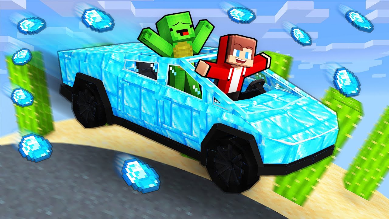 Mikey and JJ Survive Diamond Car Trip in Minecraft (Maizen)