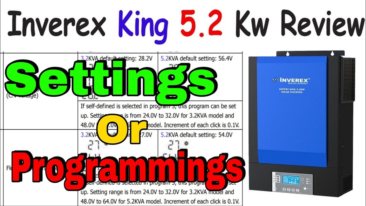 Inverex Axpert King 5.2 Kw User Manual Setting Or Programming