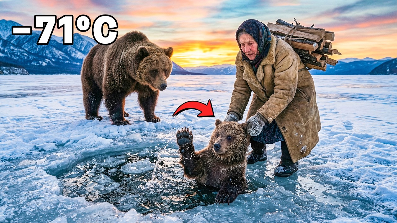 A 90-year-old woman saved a brown bear cub from the -71°C cold in Siberia, and the ending...