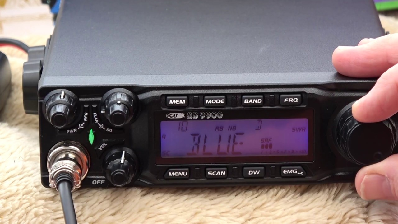 CRT SS 9900 10-метровая и CB-радиостанция. Просмотр меню.
