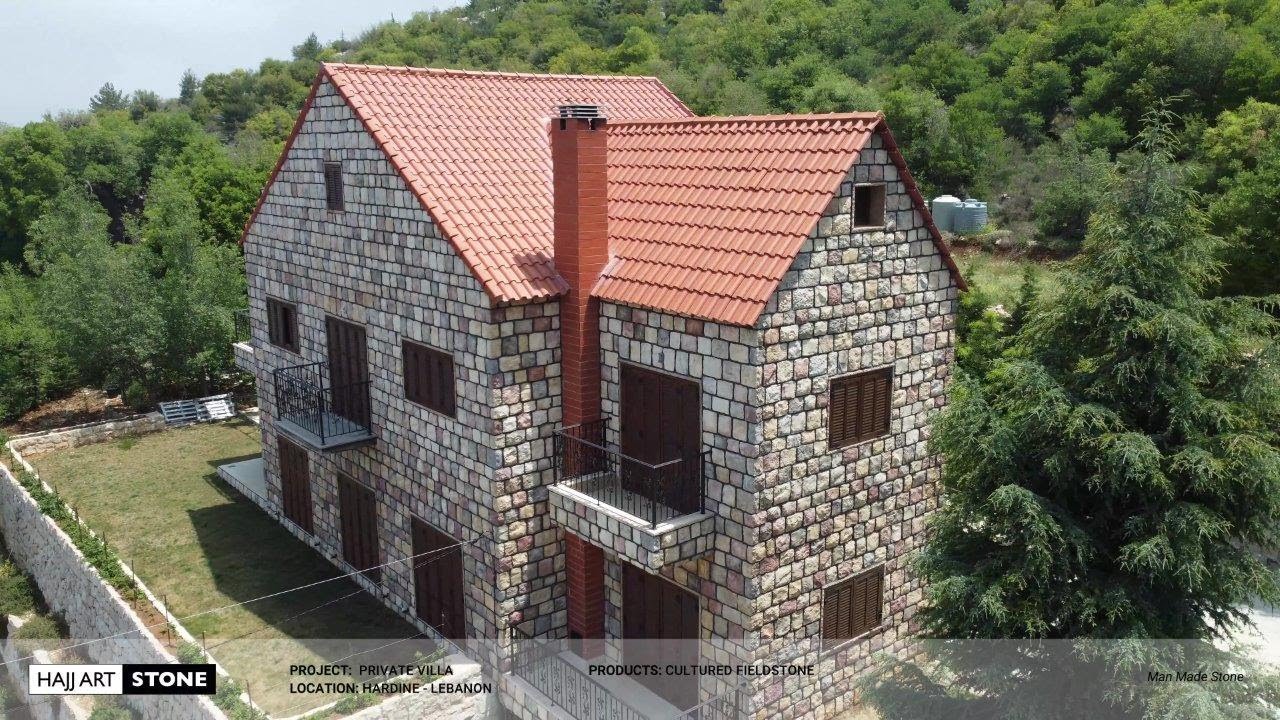 Mountain villa cladded with Hajj Art Cultured Fieldstone @hajjartstone3486
