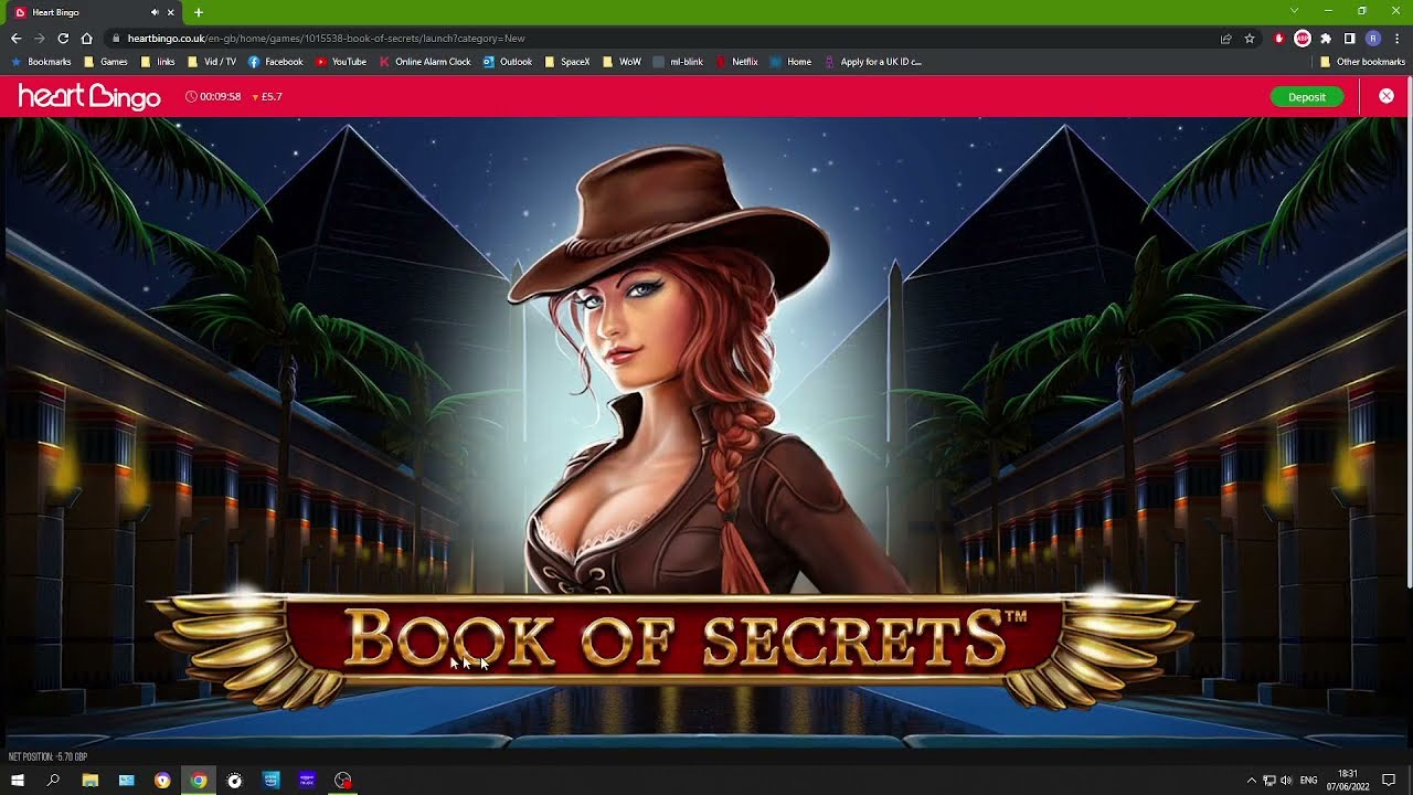 Nice little win on Book of Secrets low stake played on Heart Bingo