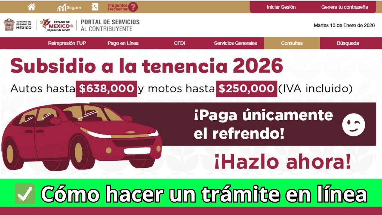 🚗 Cómo Obtener el 100% de Descuento en la TENENCIA 2026 🟢 Edomex | Trámite en Línea #automoviles