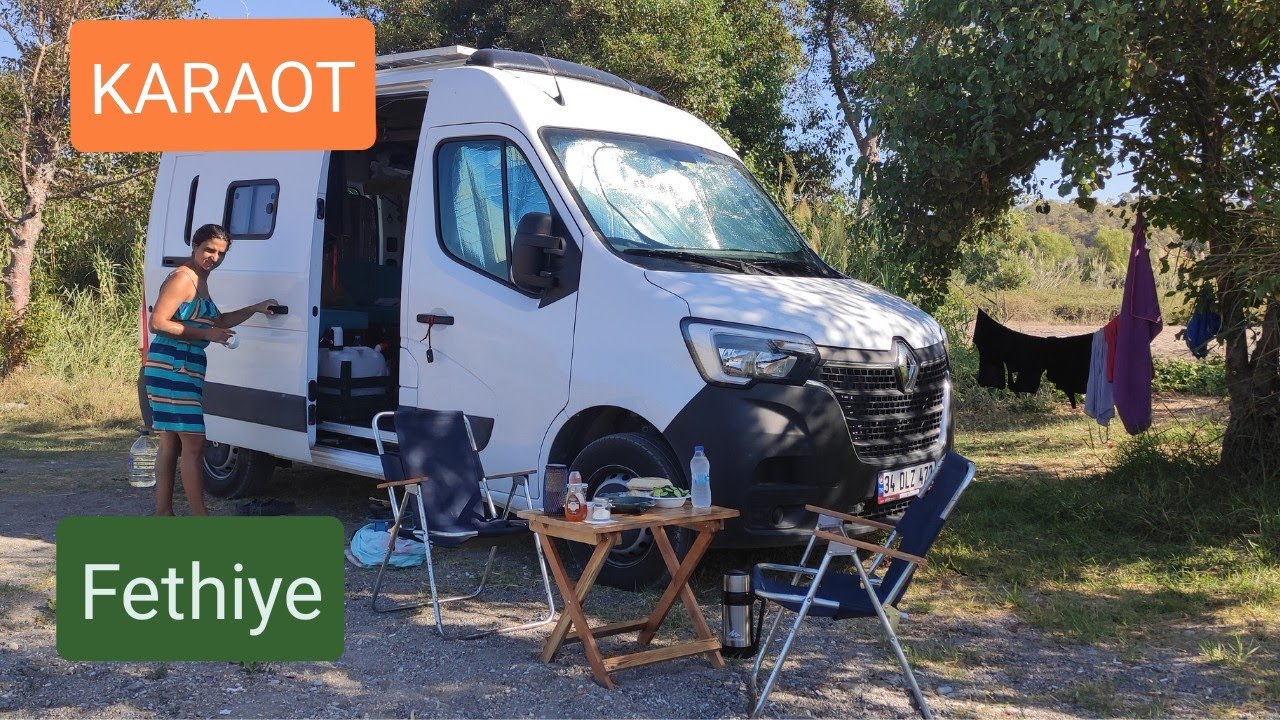 FETHİYE KARAOT ücretsiz kamp alanı L1H2 9 metreküp #camper #karavan ile #vanlife muhteşem günbatımı