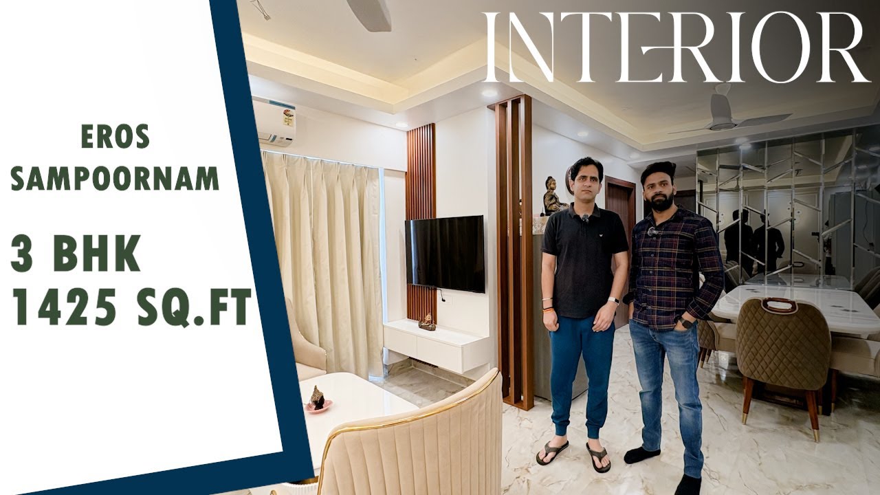 Experience LUXURY Living in 3BHK Eros Sampoornam!#livinginterior #3bhkflatindelhincr #eros