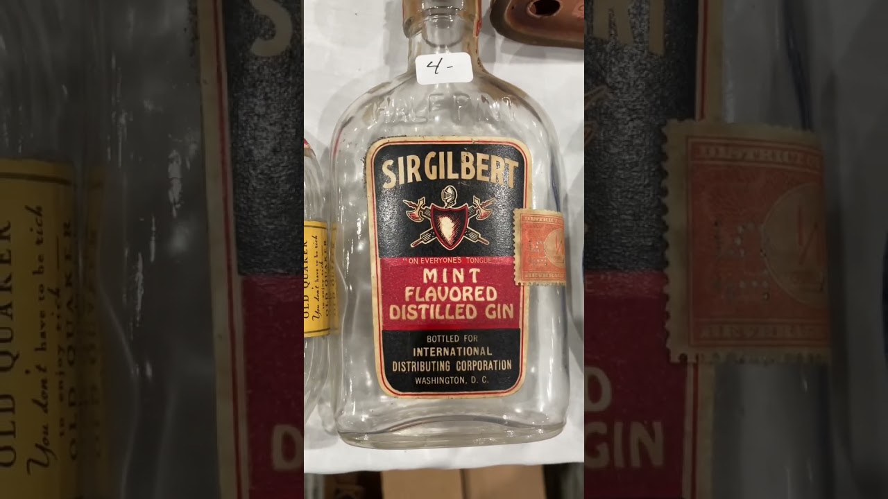 Vintage Sir Gilbert mint flavored distilled gin￼
