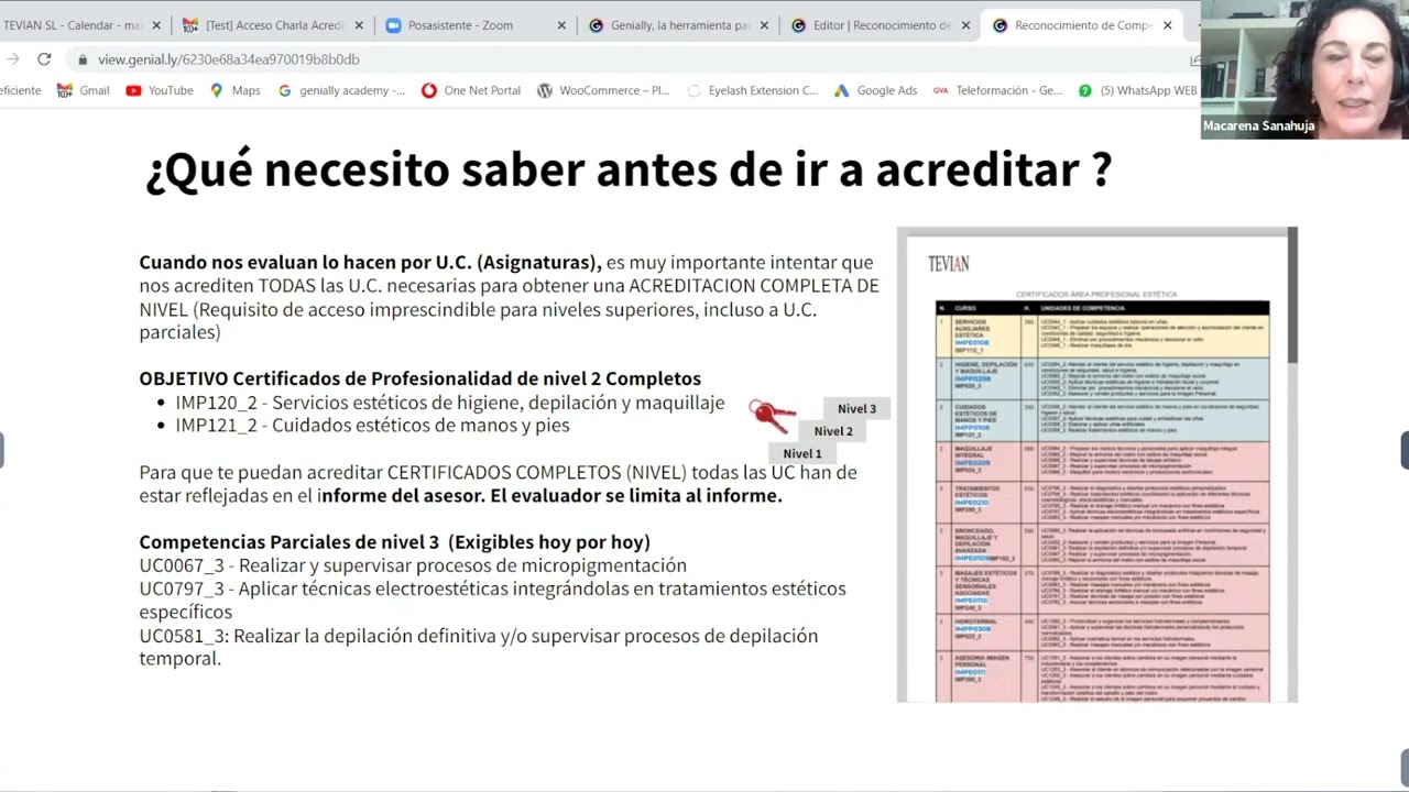 CHARLA ACREDITACIÓN DE COMPETENCIAS CON BEGOÑA SANCHEZ RIBAS