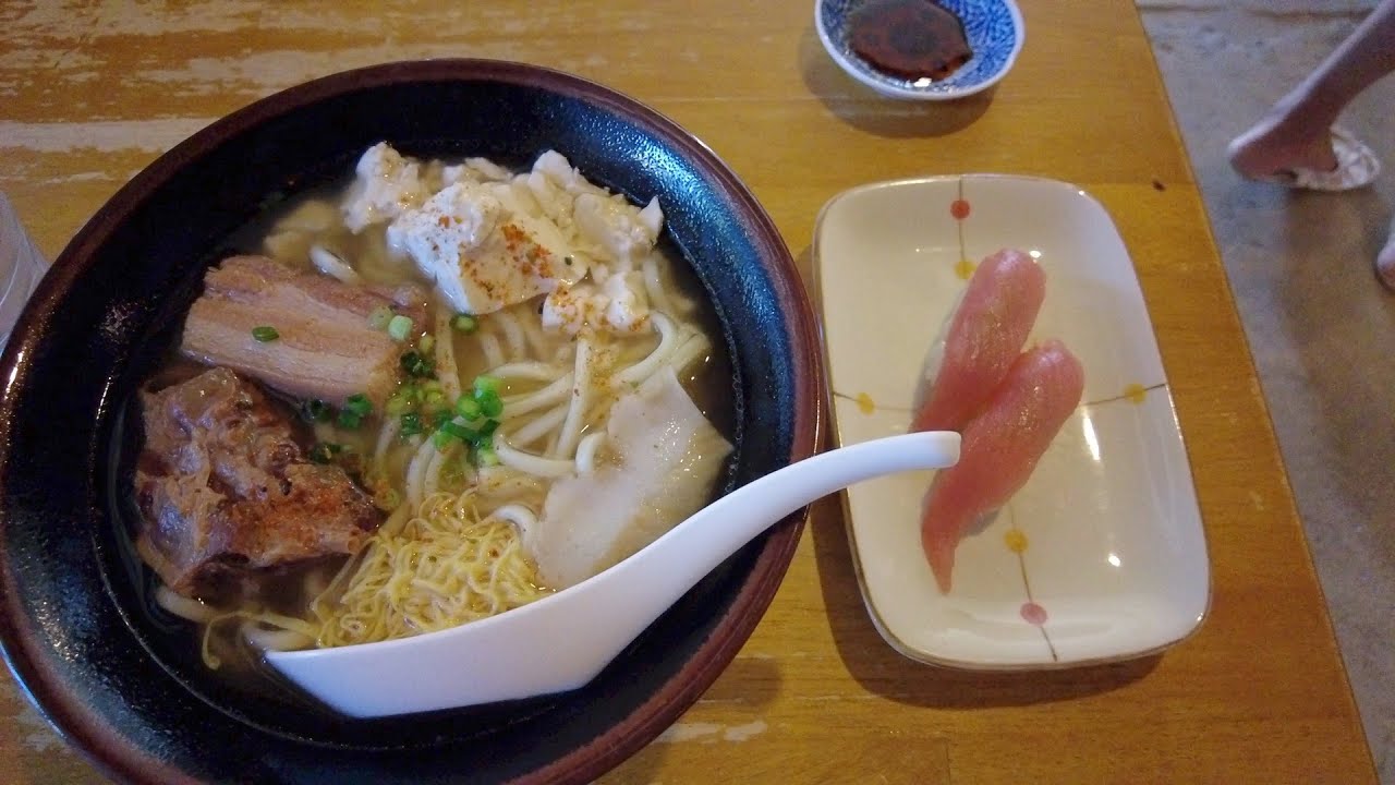 伊良部島をドライブ！（伊良部そば・かめ、佐良浜港、いらぶ大橋海の駅）