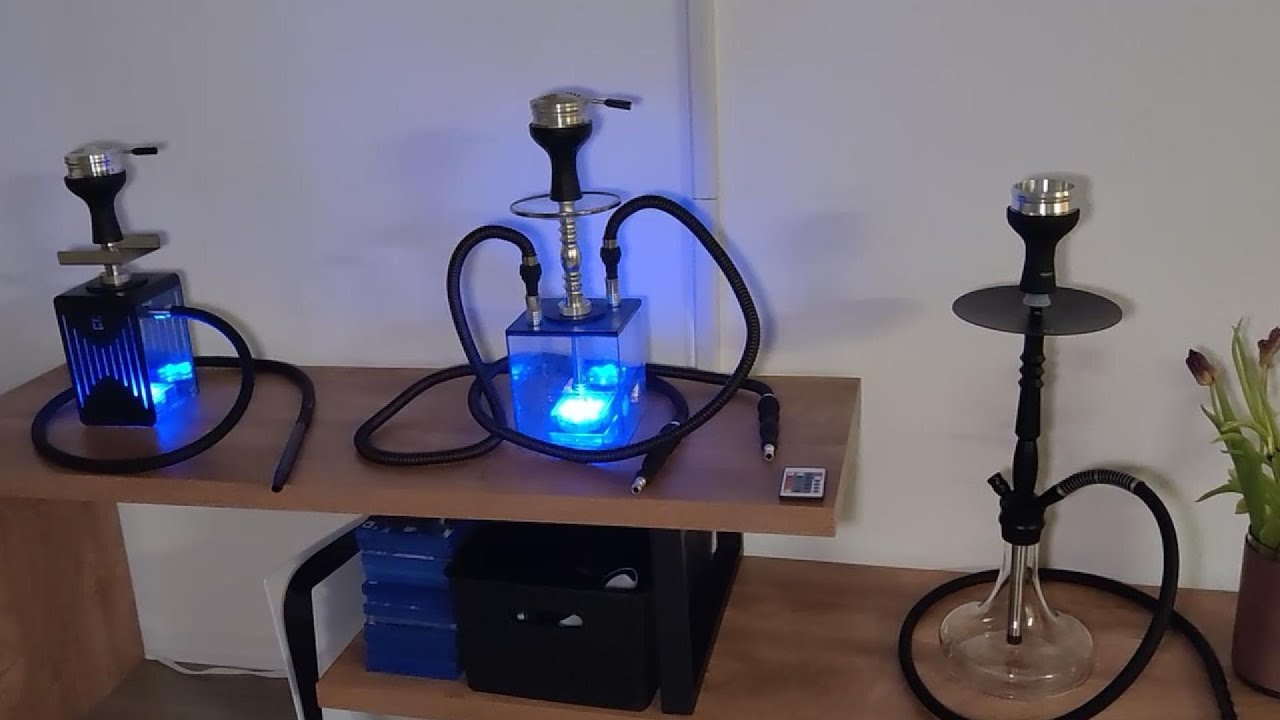 Comparing 3 top hookahs from the Kitosun brand: the Cube, the Neon Mobile, and the Prokah Shisha