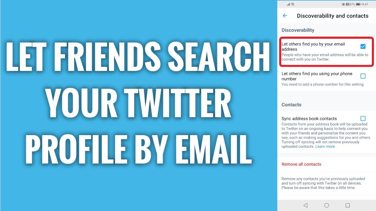 Let Friends Search Your Twitter Profile By Email