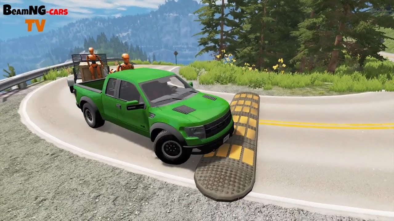 Cars vs Massive Speed bumps vs Deep Water vs mud vs rocks #620 BeamNG.drive live10