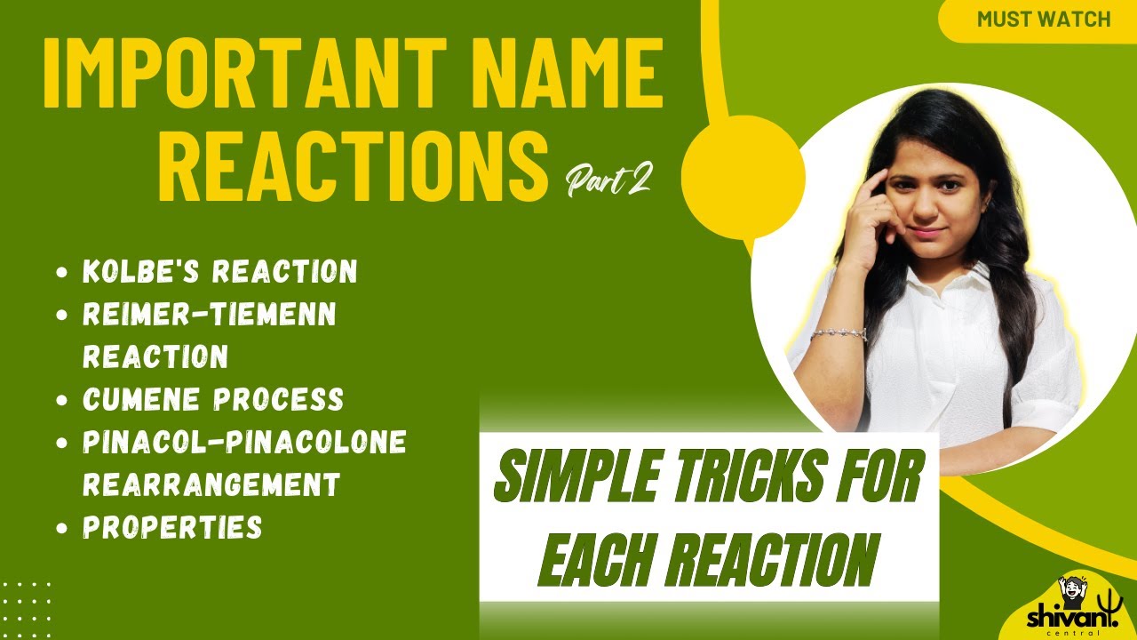Phenols Name Reactions One Shot | Kolbe, Reimer–Tiemann, Cumene Process | Class 12 Chemistry