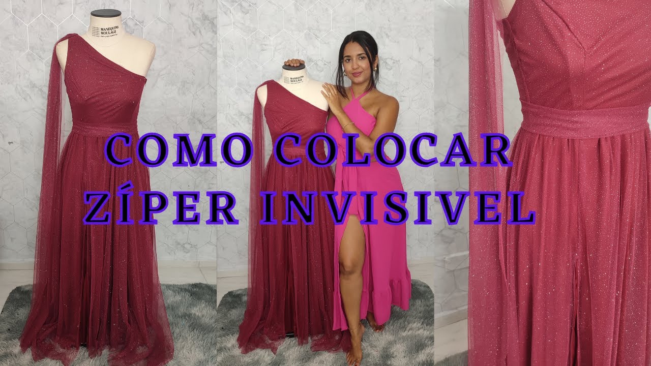 Como aplicar zíper invisível em um vestido de festa #corteecostura #costurafacil #façavocêmesmo