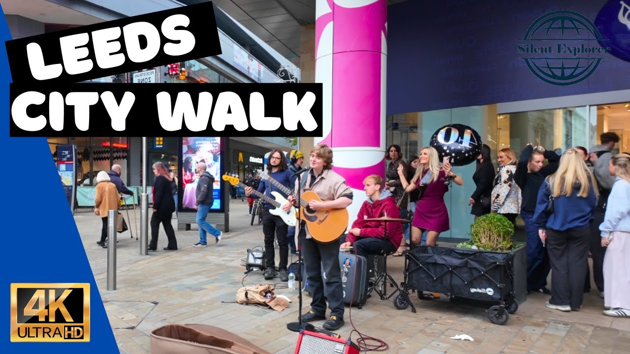 Autumn in Leeds &ndash; City Centre Walk Down Briggate in 4K