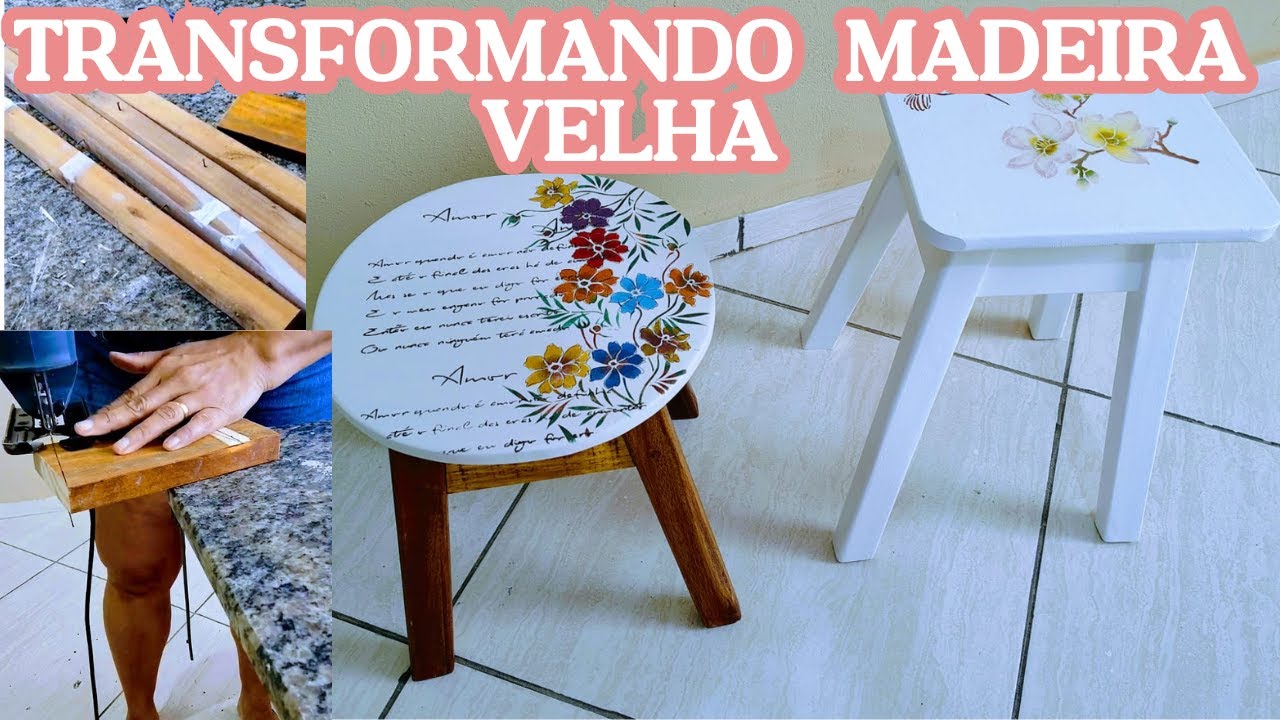TRANSFORMANDO MADEIRA VELHA EM BANQUINHOS NOVOS!
