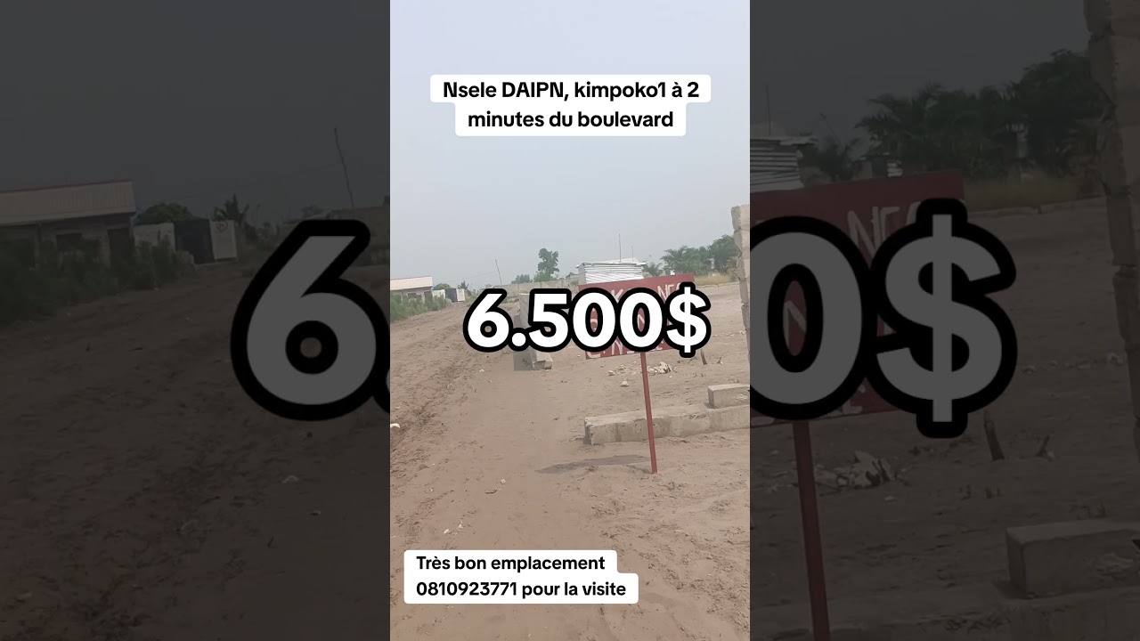 Parcelle &agrave; vendre &agrave; Nsele DAIPN, quartier kimpoko 1, pour 15/20m &agrave; 6.500$ #rdcongo🇨🇩 #banapoto