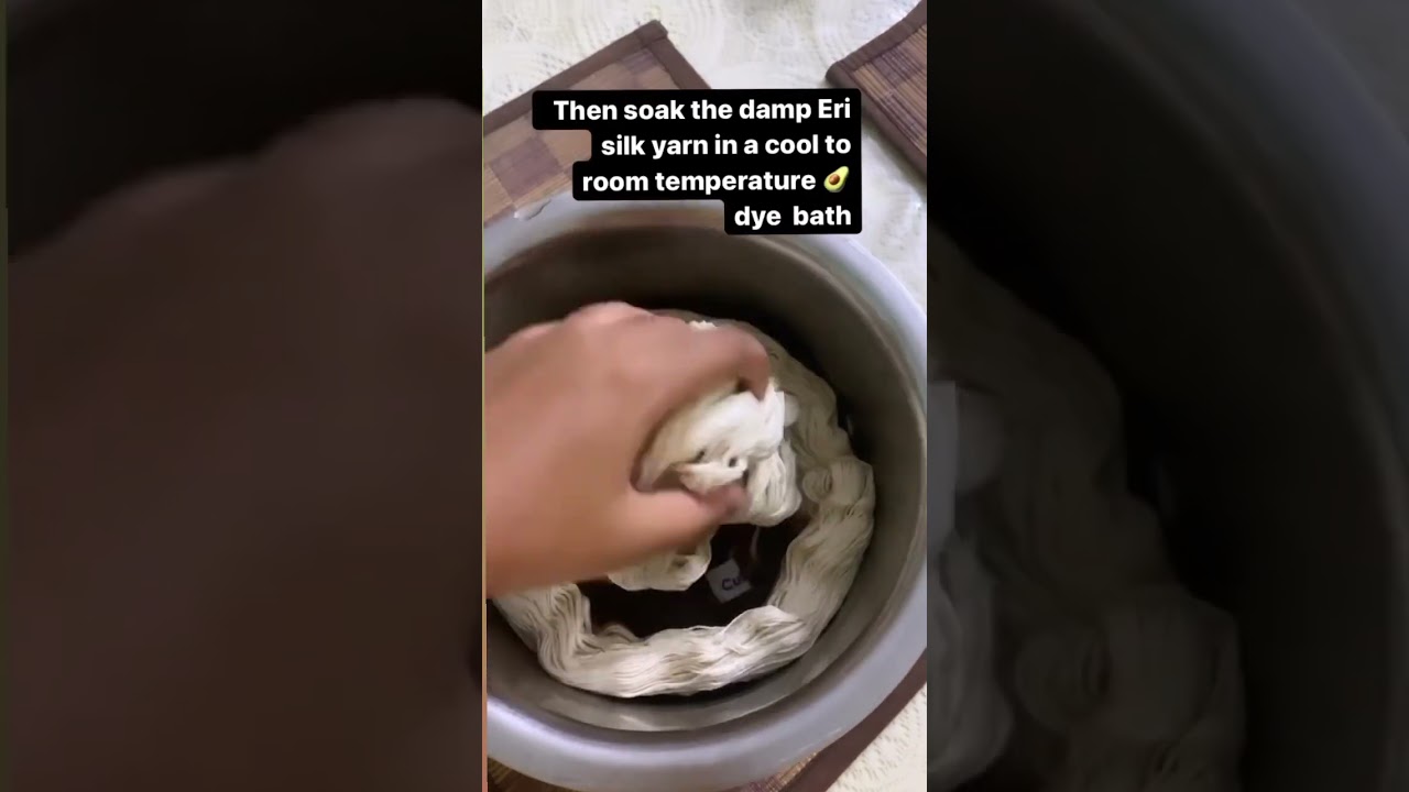 Naturally dyeing Eri Silk Yarn using avocado 🥑 skins