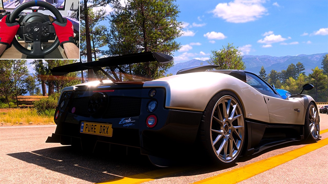Pagani Zonda Cinque Roadster 901HP Vs Hypercars - Forza Horizon 5 | Steering Wheel Gameplay