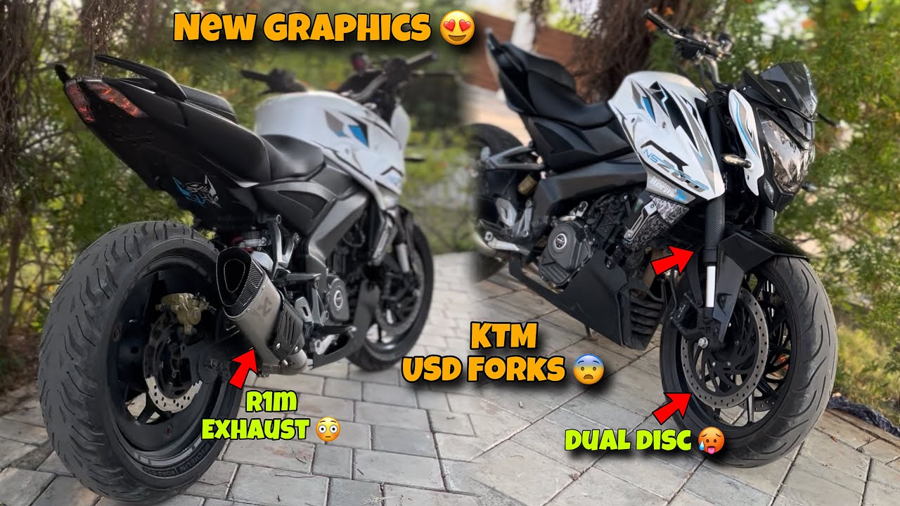Fully modified Ns200 Review 😍 With USD , Dual disc , paint change with graphics 🥵 aamir sadik