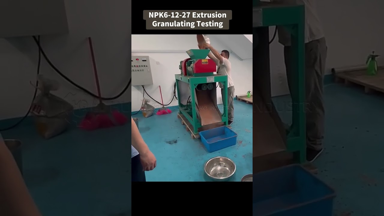 NPK 6-12-27 Extrusion Granulating Testing,How to make granules NPK fertilizer.Pellet machine