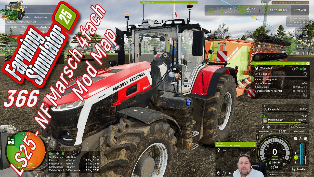 LS 25 NF Marsch 4 Fach # 366 Zuckerrohr meine erste mal in Landwirtschaft Simulator.