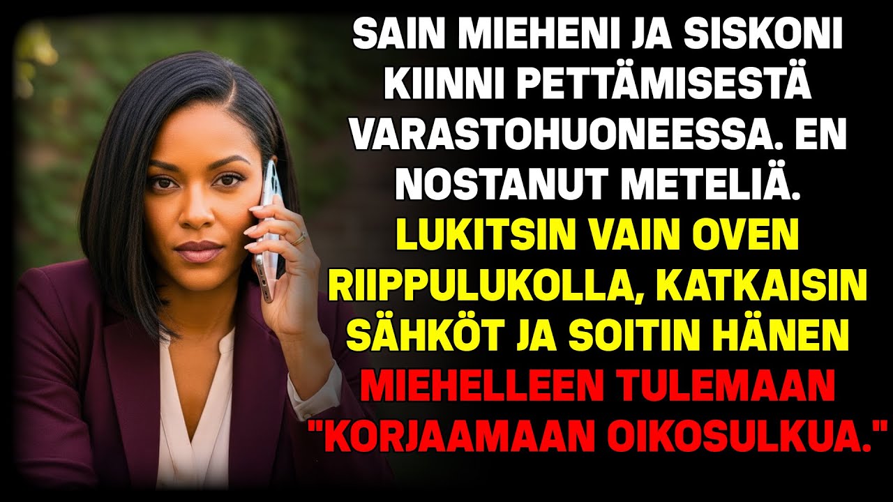 Yllätin mieheni ja sisareni varastossa. Lukitsin heidät ja soitin hänen miehelleen...